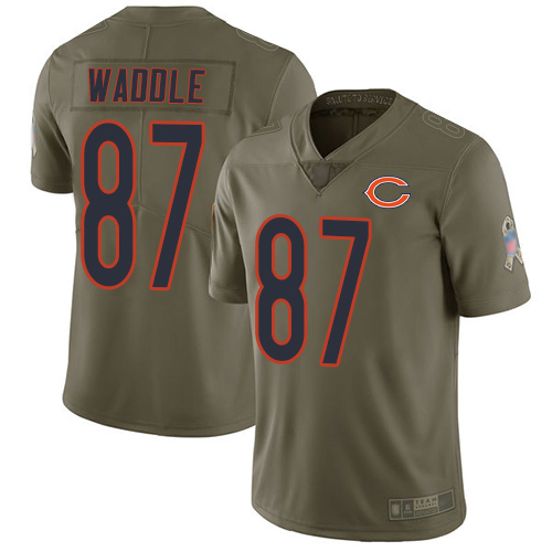 Chicago Bears Limited Olive Men Tom Waddle Jersey NFL Football #87 2017 Salute to Service